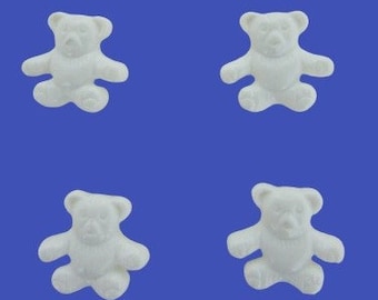 Teddy Bear Buttons, White Teddy Bear, Vintage 1980s, Le Bouton Buttons, Kids' Plastic Shank Buttons, Washable Buttons, Discontinued Buttons