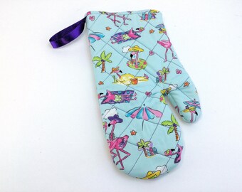 Flamingo Quilted Oven Mitt: Beach Vibe