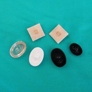 6 Vintage Plastic Shank Buttons, Ancient Egypt, Antique Scarab Beetles, Rhinestone Pyramids, King Tut image 2