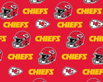 Kansas City Chiefs Cotton Fabric, One Yard Only, Arrowhead Stadium, KC Football Helmets, NFL