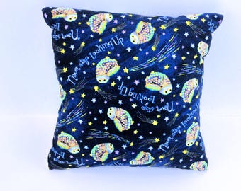Never Stop Looking Up Pillow- Owls- Night Sky- Small Accent Pillow