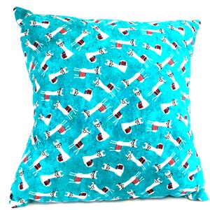 Whimsical Llama Pillow: Teal Accent Pillow with Llamas in Glasses image 8