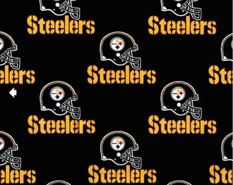 Vintage Pittsburgh Steelers Cotton Fabric: Football Helmets, 1.5 Yards
