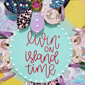 Living on Island Time Flip Flop Wreath Door Wall Decor Unique Gift Ocean Coastal image 4