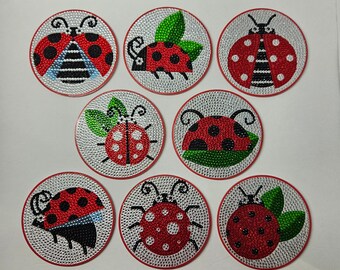 Ladybug Diamond Coasters 8 Pc. Cute!