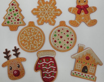 Gingerbread Christmas Coasters Sealed Set of 8