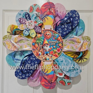 Summer Love Flip Flop Wreath Tropical Door / Wall Decor Coastal  Florida