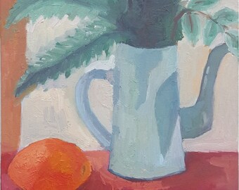 STIL LIFE - oil  painting ready to hang. one of a kind .30x50cm  12"x20" .FREE shipping !!!