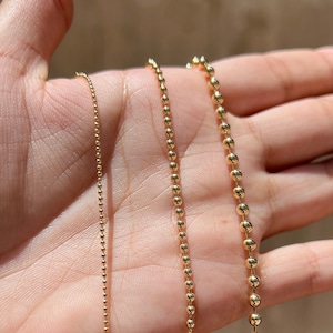Bulk 1mm Ball Chain, Beaded Neckalce, Wholesale Gold Filled Necklaces, For jewelry making, 18K Gold filled, Wholesale Lot, Wholesale Jewelry