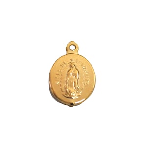 Gold Filled Our Lady of Guadalupe Pendant, Mexican Saint Charm, Religious Medals, Prayer Pendants, Protection Charms, Virgen de Guadalupe