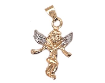 18K Gold Filled Guardian Angel Pendant,Angel Jewelry,Dainty Angel Charm,Religious Charm,Large Angel Pendant,Gold Angel Charm,Christian Charm