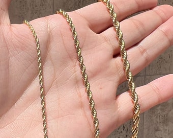 Wholesale Gold Rope Chain, Gold Filled Necklaces, 2mm Rope Chain, Wholesale Chains,Jewelry Supplier, Finished Necklaces, Bulk Chains