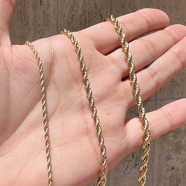 Wholesale Gold Filled 3mm Rope Chain, 18KT Bulk Gold Filled Rope Chain,Gold Chains,Gold Filled Chain,Finished Necklaces,Wholesale Rope Chain