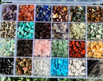 Bulk Crystal Kit, Healing Gemstone Crystal Chip Kit,Chakra Beads,Stone Beads,Natural Gemstone DIY Kit,Stone Beads,Healing Stone DIY Kit Bead
