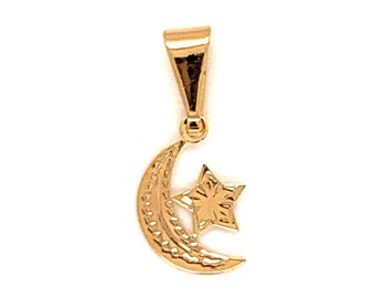 Gold Moon and Star Charm, Gold Filled Celestial Pendant,Moon Star Jewelry,Moon Pendant, Moon Star Pendant, Moon Charm,Crescent Moon and Star
