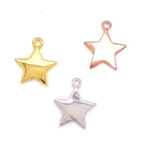 Silver Celestial Star Charm, Star Charm for Jewelry Making, Silver Celestial Pendant for Necklace, Earring Findings, CZ Star Charm