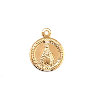 18K ゴールドフィルド 聖母マリアの慈善コインチャーム、Caridad Del Cobre ペンダント、宗教ペンダント、宗教ジュエリー、宗教メダル、バルクチャーム