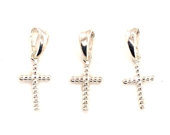 Small Sterling Silver Cross, Religious Pendants, Christian Charms, Ready to Ship, Wholesale Bulk Charms, Waterproof Charms, Jewelry Supplier