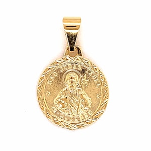 18K St Jude Medal,Gold Filled San Judas Pendant,Saint Jude Pendant for Necklace,Religious Medals,Spiritual Religious Gift,Catholic Saint