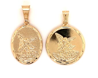 18K guldfylld Sankt Mikael-berlock, Sankt Mikael-medalj, katolsk, medalj, ärkeängelmedalj, religiös medalj, ärkeängeln Mikael, Sankt Mikael-medalj
