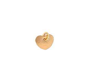 GF Dainty Gold Filled Heart,Heart Charm,Heart Pendant,Flat Gold Filled Heart,Gold Heart Charm for Bracelet,Gold Love Charm for Necklaces