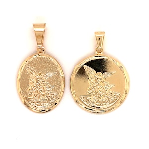 18K Gold Filled St Michael Charm,St Michael Medal,Catholic,Medal,Archangel Medal,Religious Medal,Michael Archangel,Saint Michael Medal