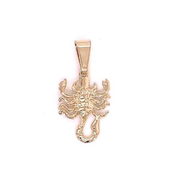 Real Solid 10k Gold Scorpion Pendant - Zodiac Charm For Scorpio Birthdays, Perfect For Necklaces Or Bracelets