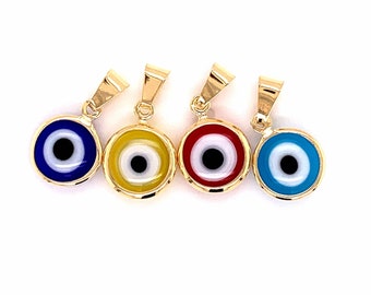 Evil Eye Charm,Boho Gold Filled Eye Charms,Evil Eye Pendant,Evil Eye Jewelry,Good Luck Eye Charm,Blue Evil Eye Charm,Red Evil Eye,Eye Charms