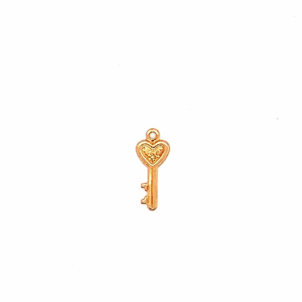 Key Gold Filled Key Charms,Heart Lock Key Pendant,Gold Key Charm for Jewelry Making, Gold Filled Charms,Love Charm, Heart Key for Necklace