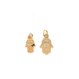 18K Gold Filled Dainty Hamsa Charm, Small Hamsa Heand Pendant, Simple Hamsa Jewelry, Hand of Fatima, Hand of Fatima Pendant, Evil Eye Charm
