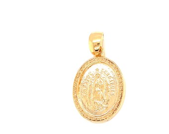 Guldfyllt Vår Fru av Guadalupe-hänge, mexikansk helgonberlock, religiösa medaljer, böneberlocker, skyddsberlocker, Virgen de Guadalupe