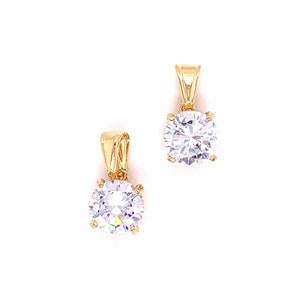 Guldfylld hängande kristall CZ cirkulär hänge, elegant diamantberlock, fint cirkelformat kubiskt zirkoniahänge, berlockhalsband, diamanthängen