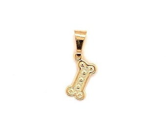 Amuleto de hueso de perro, colgante de hueso de perro, amuleto de perro lleno de oro, colgante de amante del perro para collar, amuleto de amante del perro para collar, amuletos de perro para joyería