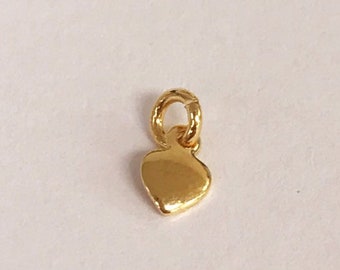 Gold filled Mini Herz Charm, Kleines Herz Charm, Gold filled Herz, Valentinstag Anhänger, Kleine Herz Charms, Liebe Charms, Kinder DIY Charms