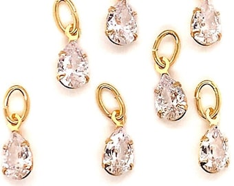Gold Filled CZ Teardrop Pendant, CZ Pendant, CZ Charm for Necklace, Dangling Pendant for Necklace, Charms for Necklace, Gold Filled Pendant