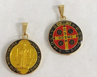 10x St Benedict charms Catholic Saint Vatican City medal medallion Italy small