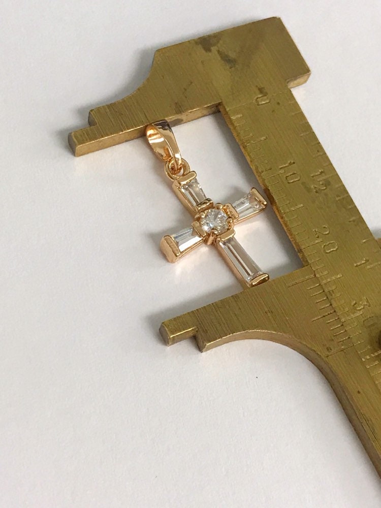 Dainty Hanging Cross Pendant for Jewelry MakingRose Gold | Etsy