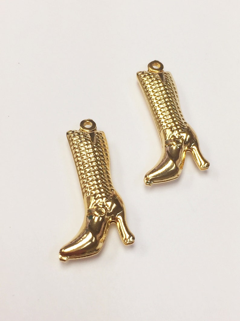 Boot Charm Gold Filled Charms Boot Jewelry Cowboy Boot Etsy