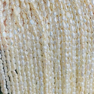 4x5mm Tiny Rice Shaped Freshwater Pearls,5x6 Wholesale Pearl Beads,Freshwater Pearl Beads,Gemstone Pearl Beads,Bulk Beads for Jewelry Making