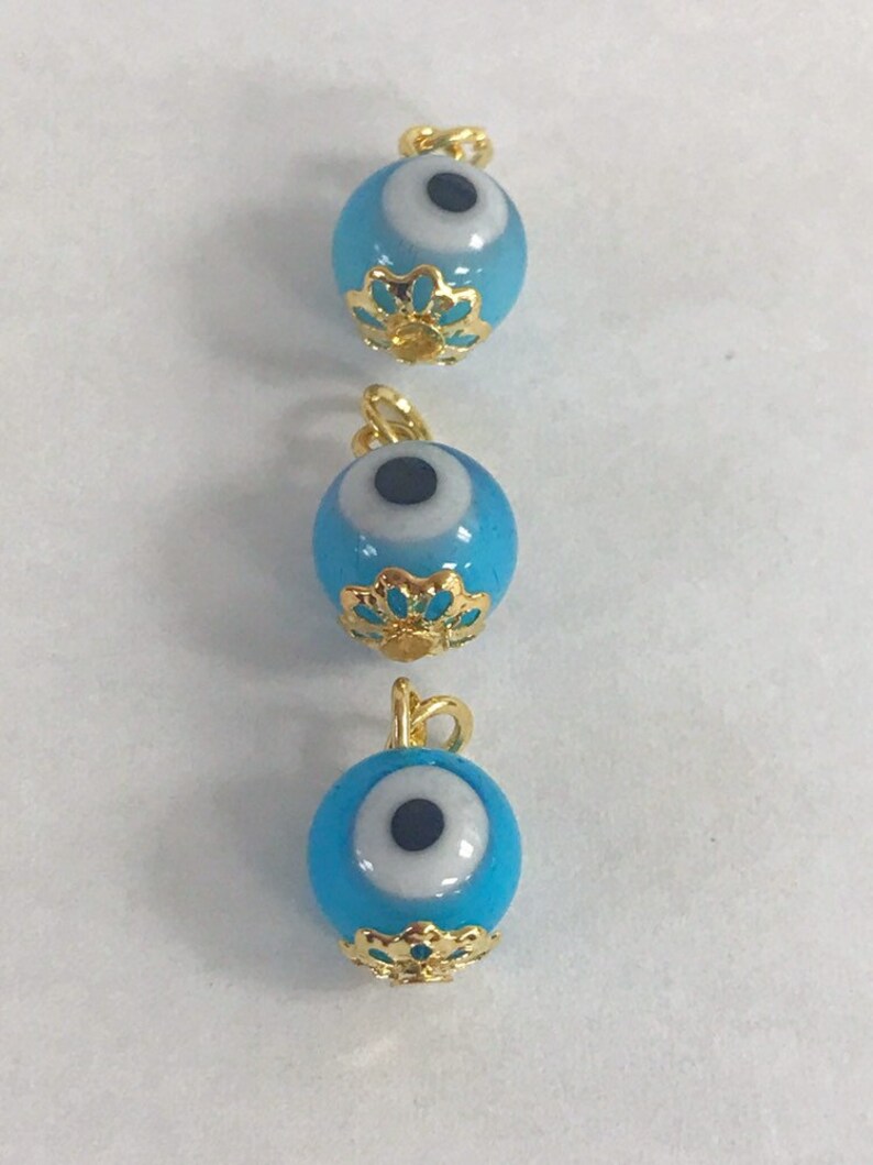 Evil Eye Charms Light Blue Lucky Eye Charm Evil Eye Jewelry Etsy