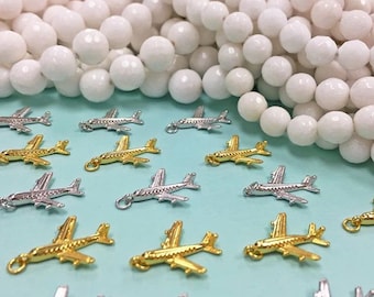 Pequeño amuleto de viaje, colgante de avión de plata o oro, amuleto volador para pulsera, joyería de viaje en avión, accesorios de viaje, amuleto al por mayor