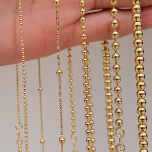 卸売りの金張り3mmボールチェーン、18K金張りミリタリーボールチェーン、金張りチェーン、チェーンの大量卸売、金張りネックレス
