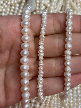 Treasure Bay Bracciale Perle D'Acqua Dolce Barocche 7-8mm – 18 Cm – Regalo In Scatola