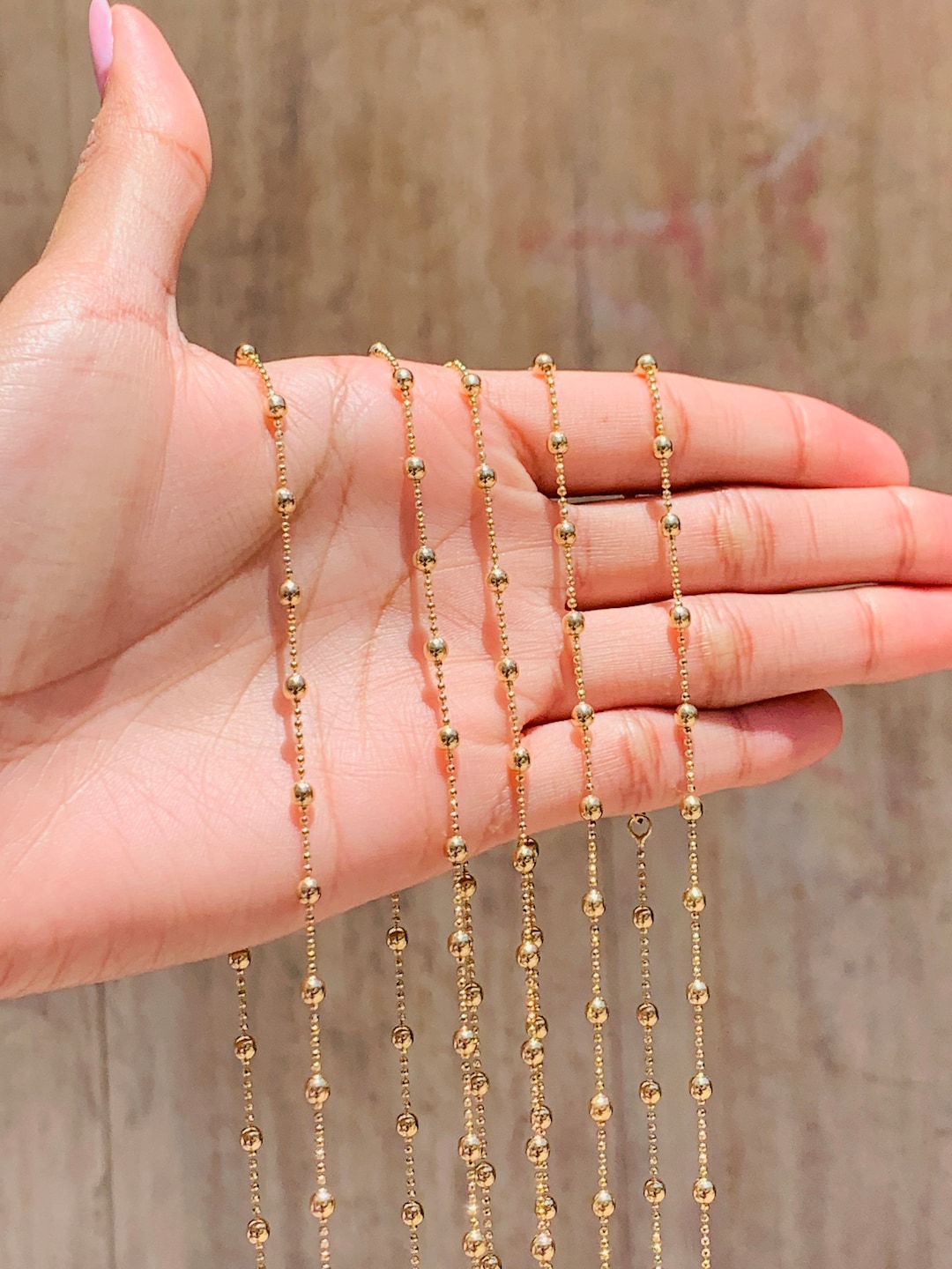 Wholesale Gold Filled Ball Chain, Ready to Ship, Bulk Chains, Womens