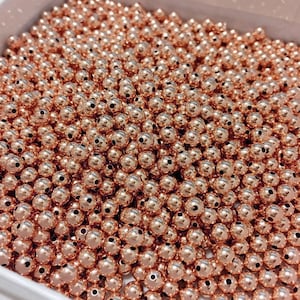 Small Rose Gold Beads, Non Tarnish Guarantee Beads, Round Gold Filled Beads, 2mm, 3mm, 4mm beads, 14kt Spacer Beads, Round Beads