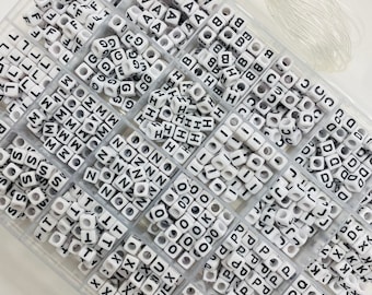 Cuentas de carta para pulsera, kit de fabricación de joyas para niños, kit de cuentas, kit completo de pulsera de bricolaje, kit de pulsera de amistad, manualidades para niños, kit de alfabeto