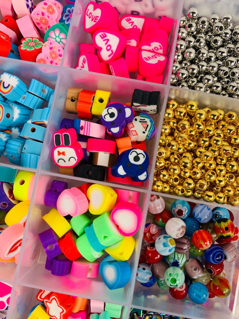 DIY Kids Bead Kity2k Assorted Bead Kitgold Beaded Bracelet Etsy