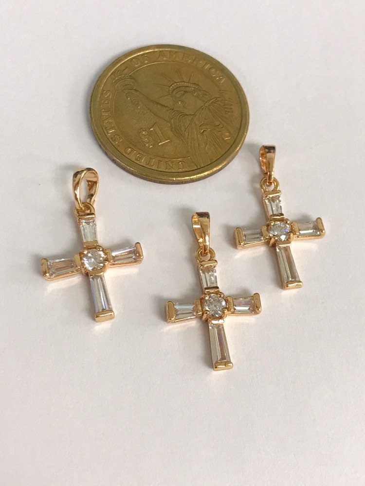 Dainty Hanging Cross Pendant for Jewelry MakingRose Gold | Etsy