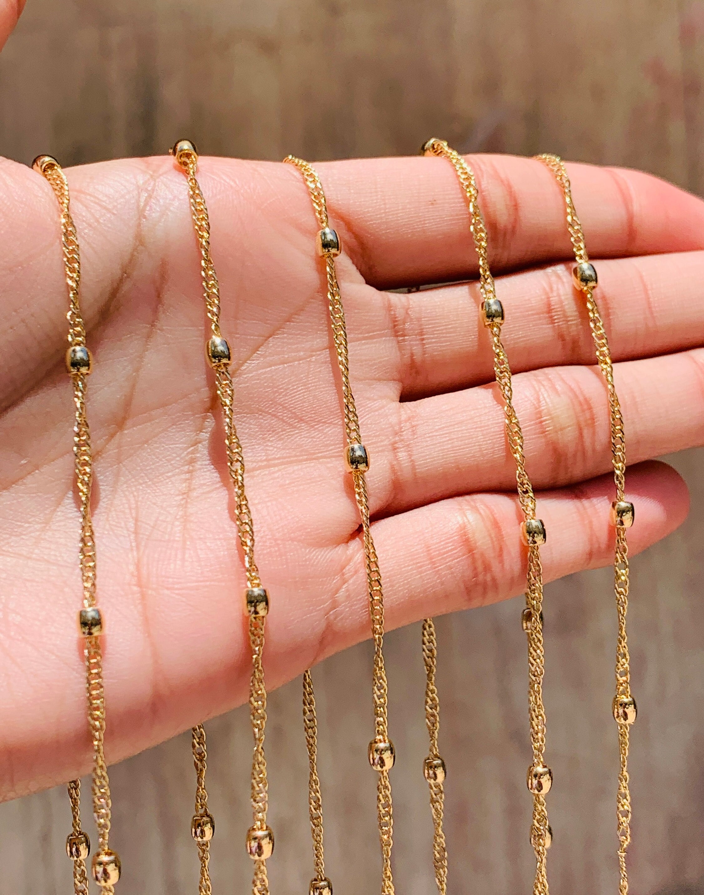 Wholesale Gold Filled Ball Chain By The Foot, 18Kt Chain, Bulk Chains, Gold  Flat Chain, Wholesale To Make Necklace - Yahoo Shopping