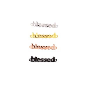 18K Blessed Connector Charm Mantra Charm,Faith Gold Charms for bulk Jewelry making,Faith Charm Blessed Connectors,Silver Wholesale Charms